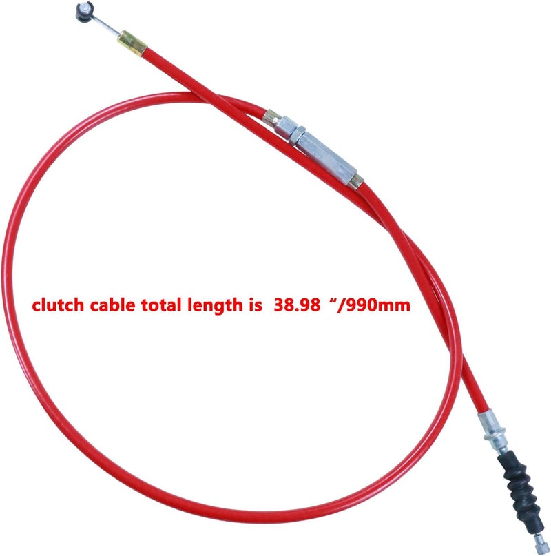HOLATO Folding Clutch Brake Lever Cable Throttle Handle Grips Cable Kit for 50cc 70cc 110cc 125cc 150cc Apollo RFZ125 DBX15 X18 X19 Tao Tao DB17 DB27 Coolster M125 SSR Pit Dirt Bike Motorcycle Red - Image 4